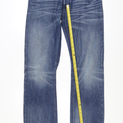 French Connection Men's Blue 32x32 Regular Fit Straight Denim Jeans