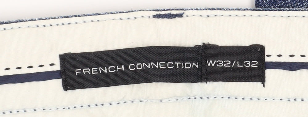 French Connection Men's Blue 32x32 Regular Fit Straight Denim Jeans