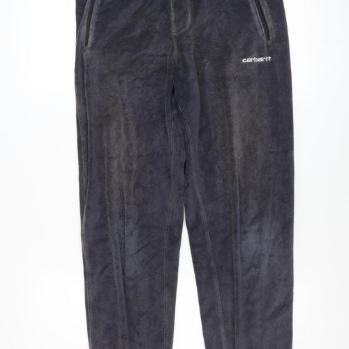 Carhartt Men's Grey Velour Jogger XS Activewear Tapered Trousers
