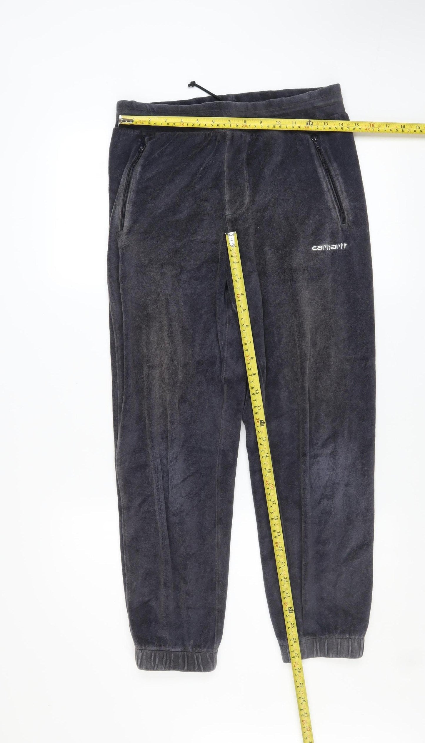 Carhartt Men's Grey Velour Jogger XS Activewear Tapered Trousers