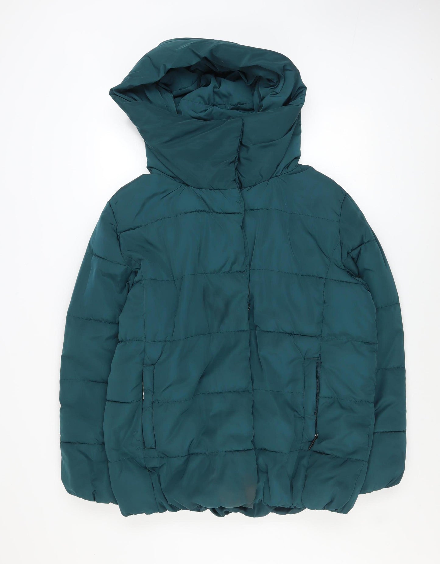 Roman Women’s Green Hooded Puffer Jacket Size 16 Quilted Winter Coat