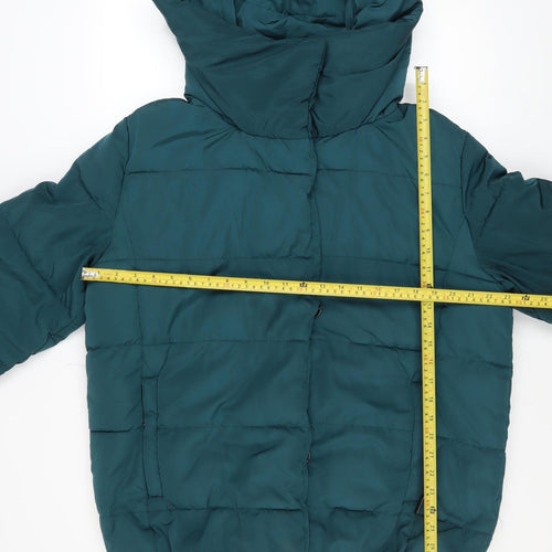 Roman Women’s Green Hooded Puffer Jacket Size 16 Quilted Winter Coat