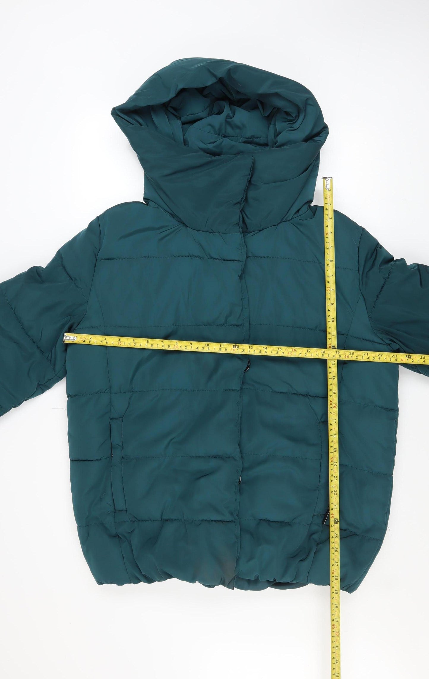 Roman Women’s Green Hooded Puffer Jacket Size 16 Quilted Winter Coat