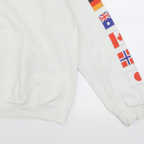 Urban Outfitters Mens White M Pullover Flag Graphic Sweatshirt