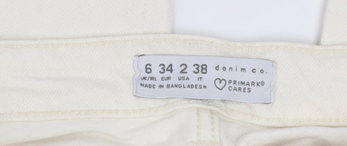 Primark Women’s Ivory Straight Leg Jeans Size 6 Regular Fit