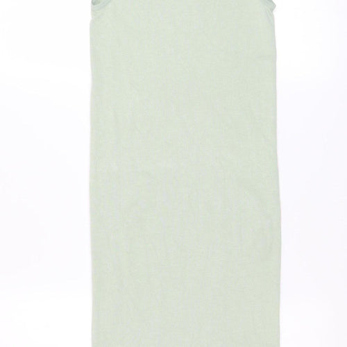 Zara Women Green XS Sleeveless Knit Midi Tank Dress