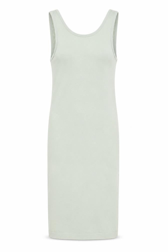 Zara Women Green XS Sleeveless Knit Midi Tank Dress