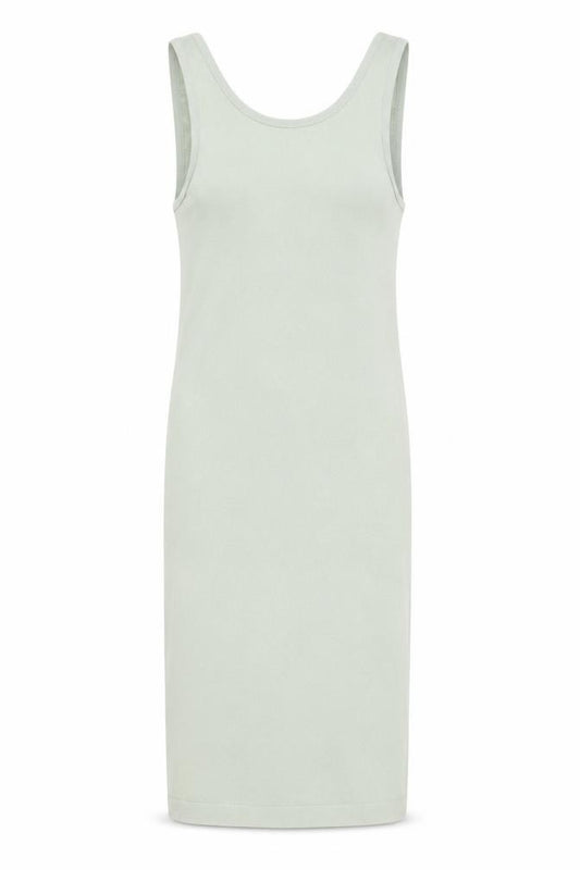 Front view of Zara Women Green XS Sleeveless Knit Midi Tank Dress