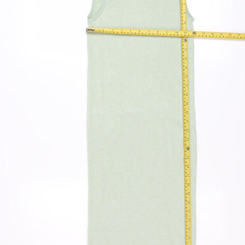 Zara Women Green XS Sleeveless Knit Midi Tank Dress