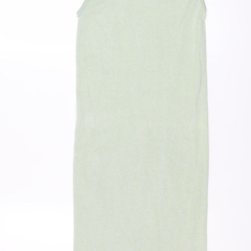 Zara Women Green XS Sleeveless Knit Midi Tank Dress