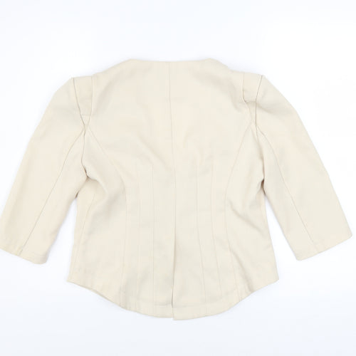 Cutie Women's Beige 3/4 Sleeve Open Blazer Size M