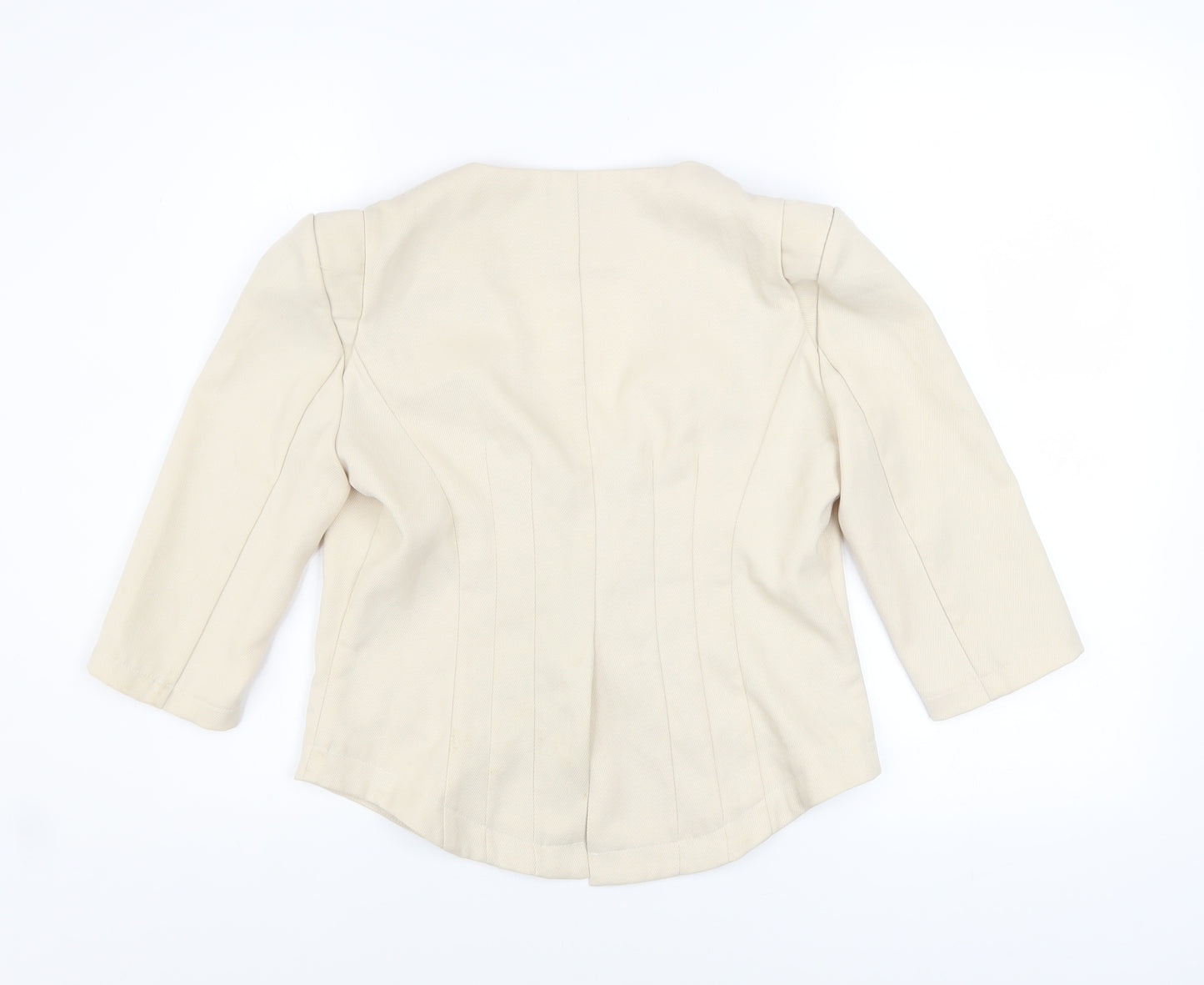 Cutie Women's Beige 3/4 Sleeve Open Blazer Size M