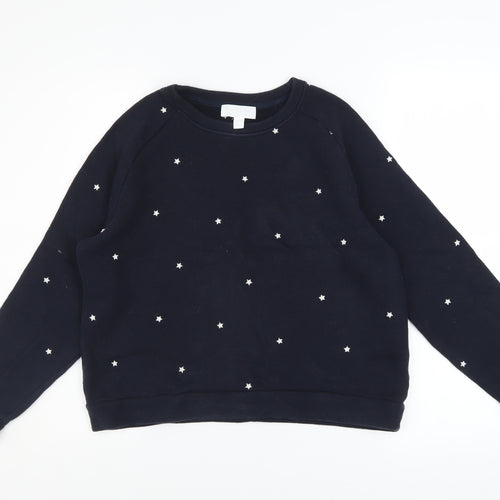 The White Company Women Navy Cotton Star Print Sweatshirt Size 12