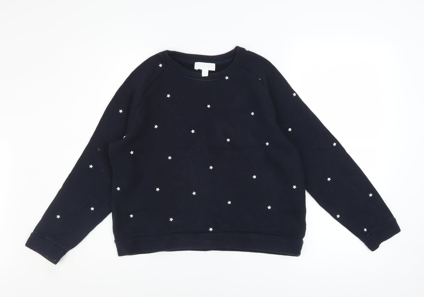 The White Company Women Navy Cotton Star Print Sweatshirt Size 12