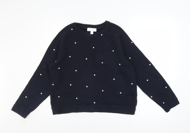 The White Company Women Navy Cotton Star Print Sweatshirt Size 12