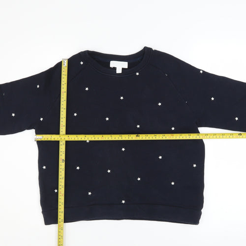The White Company Women Navy Cotton Star Print Sweatshirt Size 12