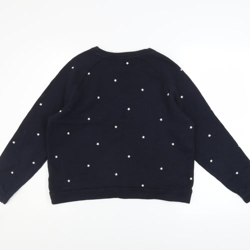 The White Company Women Navy Cotton Star Print Sweatshirt Size 12