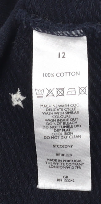 The White Company Women Navy Cotton Star Print Sweatshirt Size 12