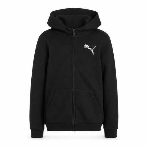Puma Boys Black Full Zip Hoodie 13-14 Years Fleece Casual Sweatshirt