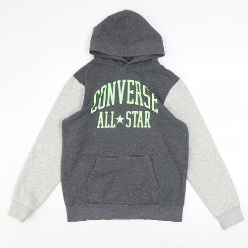 Converse Boys Grey Pullover Hoodie XL 13-15 Years Fleece All Star Logo
