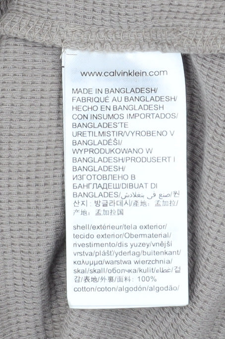 Calvin Klein Jeans Men's Beige Cotton Crew Neck Sweatshirt M
