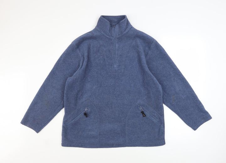 Bonmarché Women's Blue 1/2 Zip Fleece Sweatshirt Size 10-12