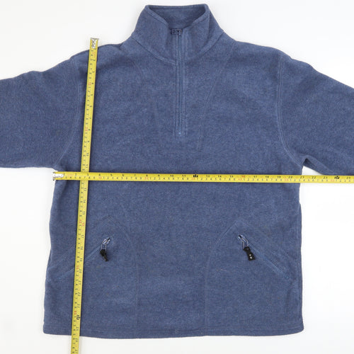 Bonmarché Women's Blue 1/2 Zip Fleece Sweatshirt Size 10-12