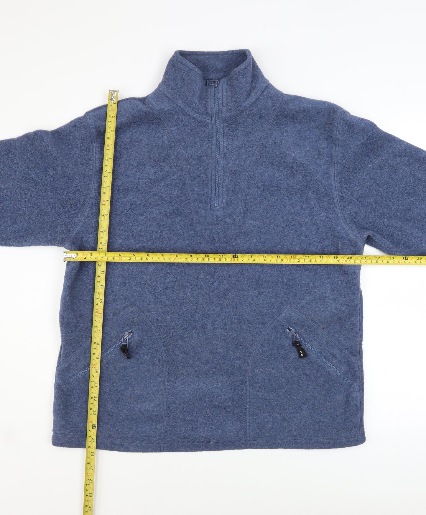 Bonmarché Women's Blue 1/2 Zip Fleece Sweatshirt Size 10-12