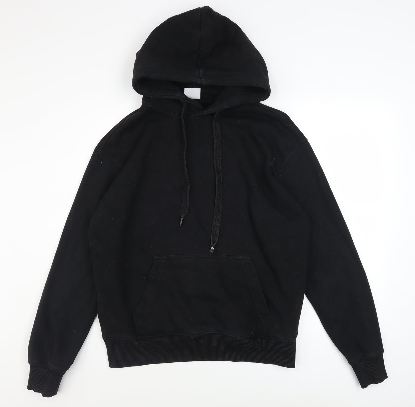 Bershka Men's Black Pullover Hoodie M Fleece Cotton Blend