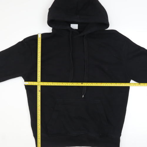 Bershka Men's Black Pullover Hoodie M Fleece Cotton Blend