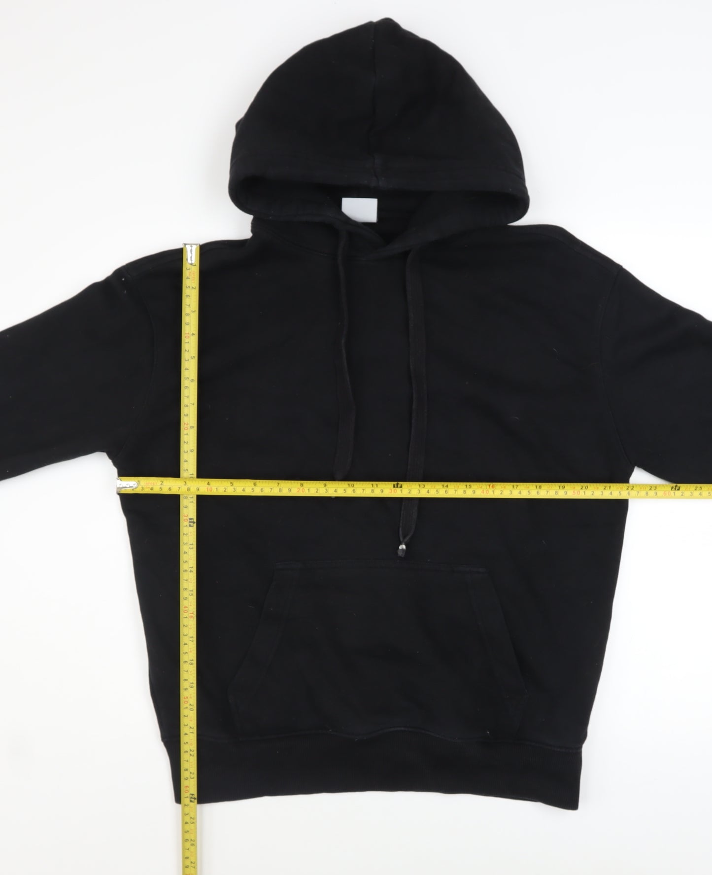 Bershka Men's Black Pullover Hoodie M Fleece Cotton Blend