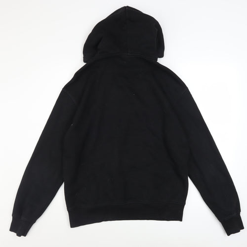 Bershka Men's Black Pullover Hoodie M Fleece Cotton Blend