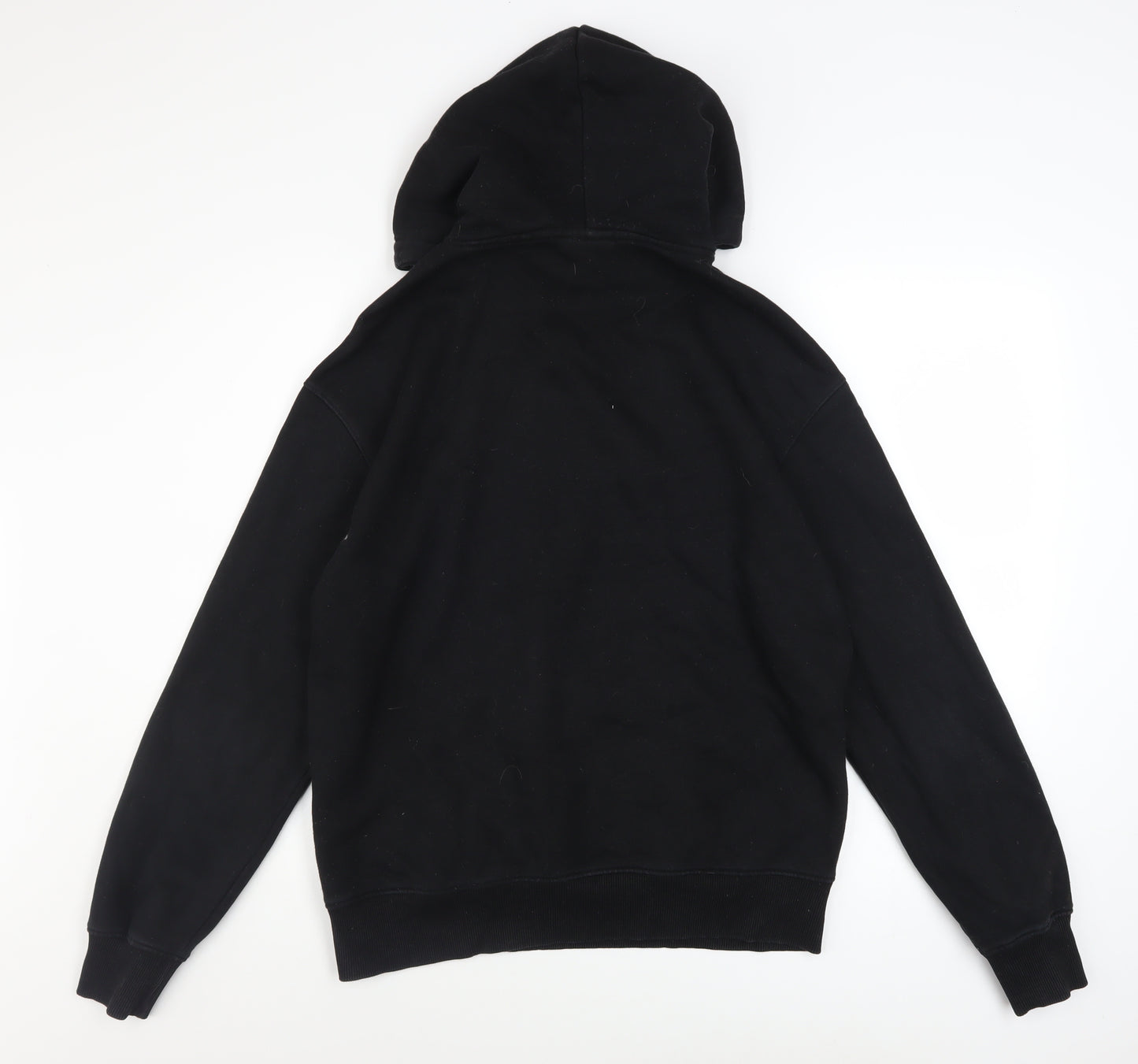Bershka Men's Black Pullover Hoodie M Fleece Cotton Blend