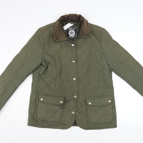 Miss 19 Women's Green Quilted Mid-Length Jacket Size 14