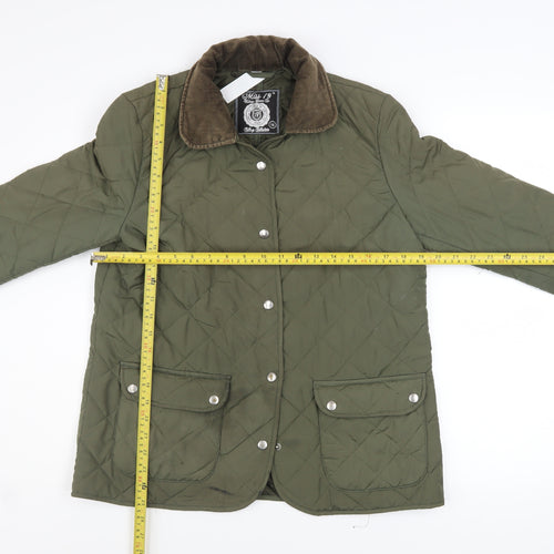 Miss 19 Women's Green Quilted Mid-Length Jacket Size 14