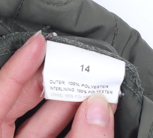 Miss 19 Women's Green Quilted Mid-Length Jacket Size 14