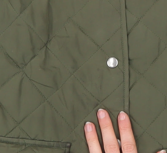 Miss 19 Women's Green Quilted Mid-Length Jacket Size 14