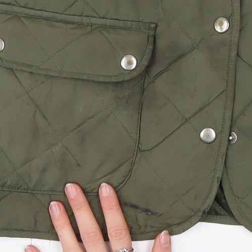 Miss 19 Women's Green Quilted Mid-Length Jacket Size 14
