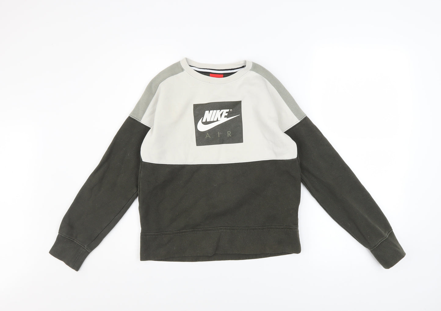 Nike Boys Grey Colourblock Pullover Sweatshirt 10-12 Years