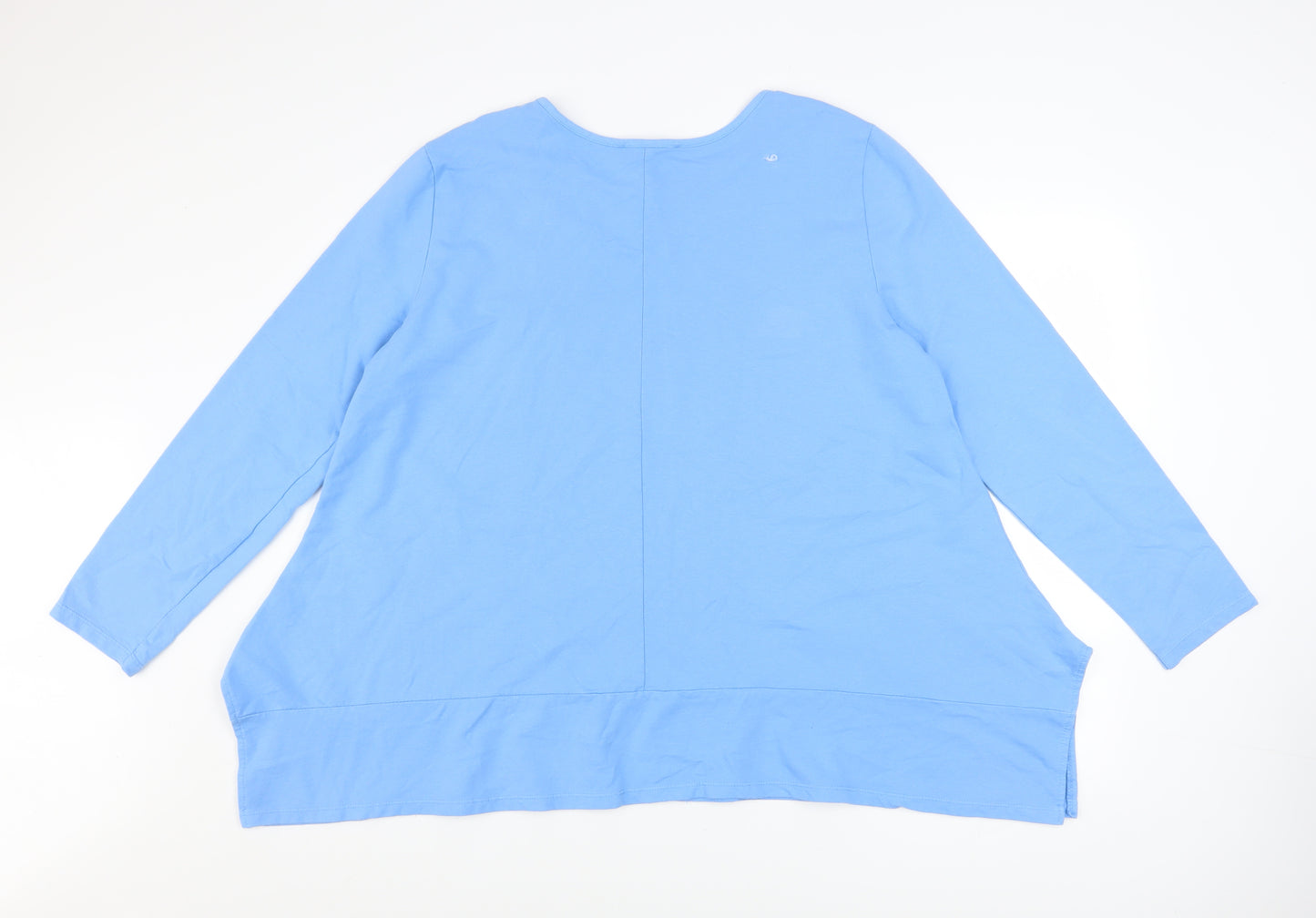 Amazing Woman Blue Long Sleeve Cotton Elastane Pullover Tunic Sweatshirt OS
