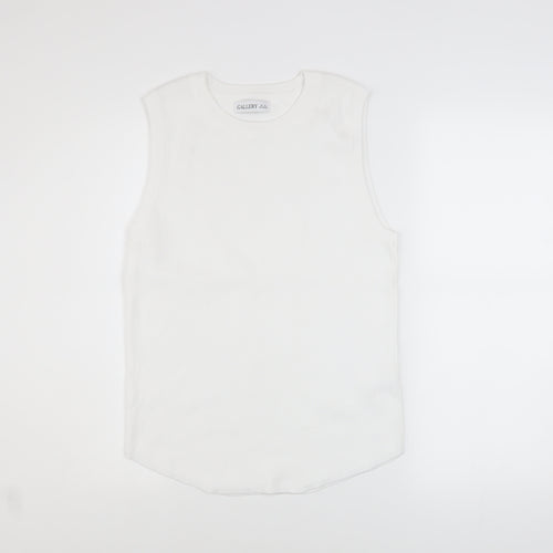 Gallery Women’s White Knit Tank Top XL Basic Sleeveless