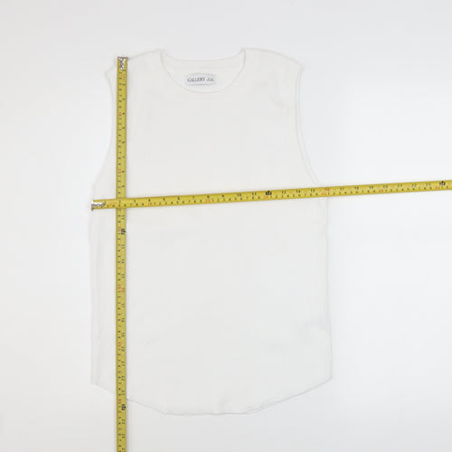 Gallery Women’s White Knit Tank Top XL Basic Sleeveless