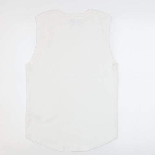 Gallery Women’s White Knit Tank Top XL Basic Sleeveless