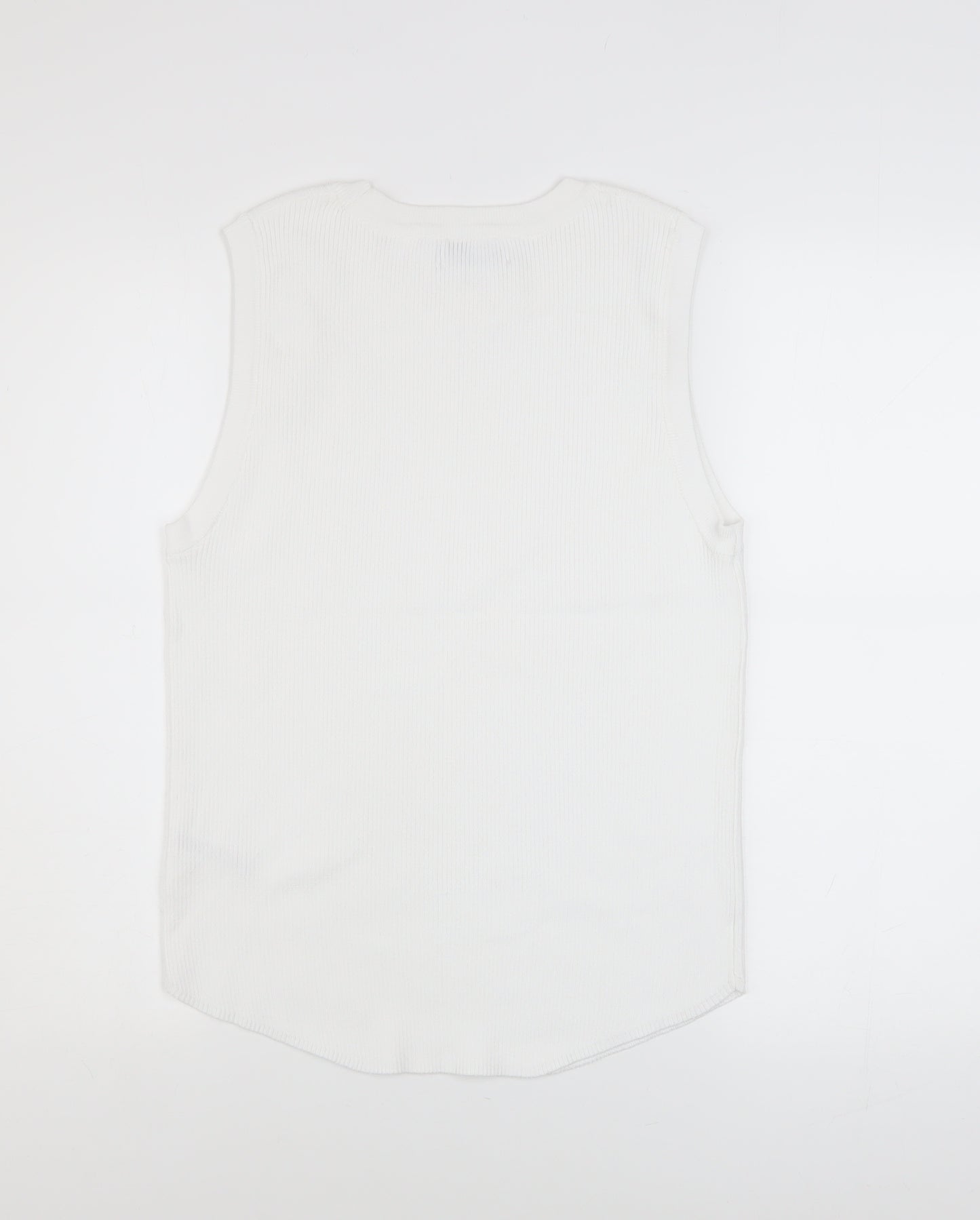 Gallery Women’s White Knit Tank Top XL Basic Sleeveless