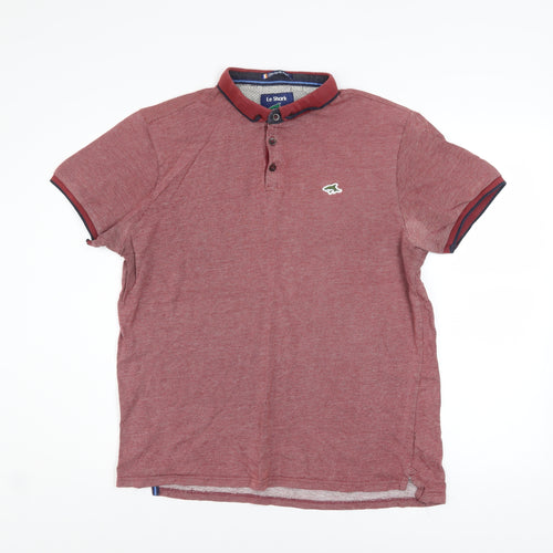Le Shark Men's Red Polo Shirt Large Cotton Blend Short Sleeve