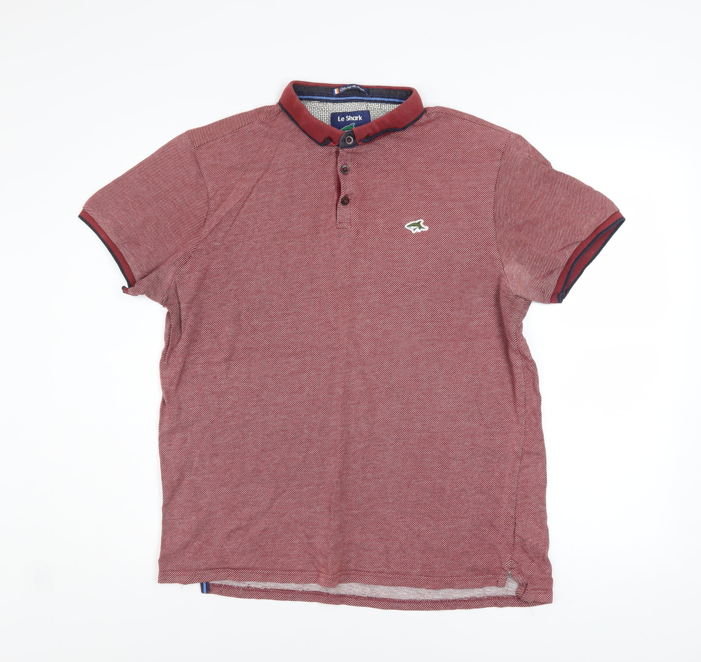 Le Shark Men's Red Polo Shirt Large Cotton Blend Short Sleeve