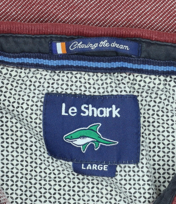 Le Shark Men's Red Polo Shirt Large Cotton Blend Short Sleeve