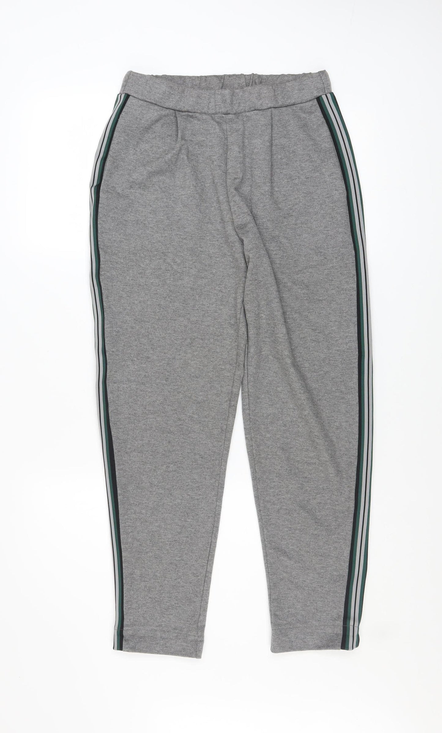 Pull & Bear Women Grey Side Stripe Jogger Trousers Size 12
