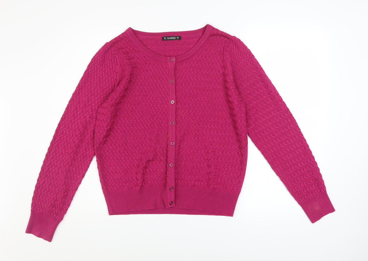 Dunnes Women’s Pink Cable Knit Button Cardigan Size 16