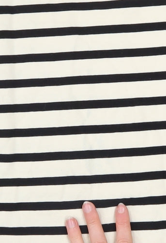 Dunnes Stores Women’s Ivory & Black Striped Cotton Pullover Sweatshirt Size S